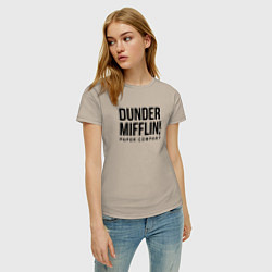 Футболка хлопковая женская Dunder Mifflin, цвет: миндальный — фото 2