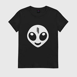 Футболка хлопковая женская Skrillex UFO, цвет: черный