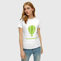 Футболка хлопковая женская CorelDRAW, цвет: белый — фото 2
