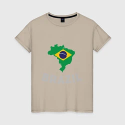 Футболка хлопковая женская Brazil Country, цвет: миндальный