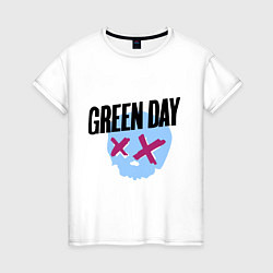 Футболка хлопковая женская Green Day: Dead Skull, цвет: белый