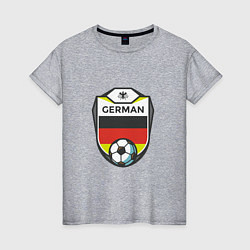 Футболка хлопковая женская German Soccer, цвет: меланж