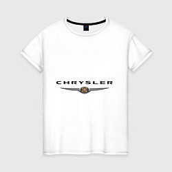 Футболка хлопковая женская Chrysler logo, цвет: белый