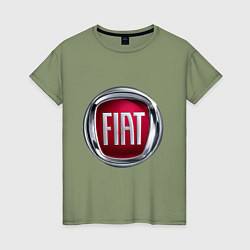 Футболка хлопковая женская FIAT logo, цвет: авокадо