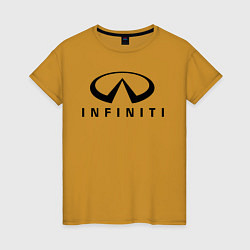 Футболка хлопковая женская Infiniti logo, цвет: горчичный