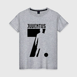 Футболка хлопковая женская Juventus: Ronaldo 7, цвет: меланж