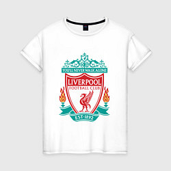 Футболка хлопковая женская Liverpool FC, цвет: белый