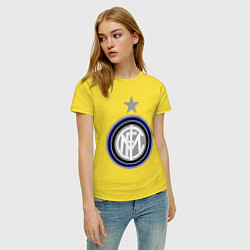 Футболка хлопковая женская Inter FC, цвет: желтый — фото 2