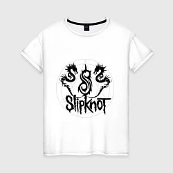 Футболка хлопковая женская Slipknot Dragons, цвет: белый