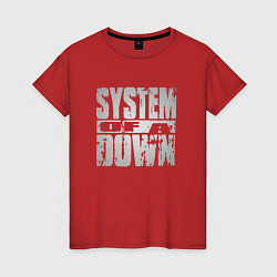 Футболка хлопковая женская System of a Down, цвет: красный