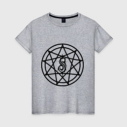 Футболка хлопковая женская Slipknot Pentagram, цвет: меланж