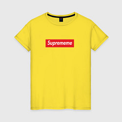 Футболка хлопковая женская Suprememe, цвет: желтый