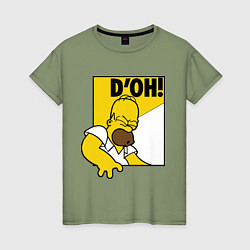Футболка хлопковая женская Homer D'OH!, цвет: авокадо
