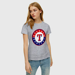 Футболка хлопковая женская Texas Rangers, цвет: меланж — фото 2