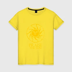 Футболка хлопковая женская Praise The Sun, цвет: желтый