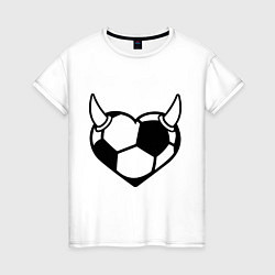 Футболка хлопковая женская Football Love, цвет: белый