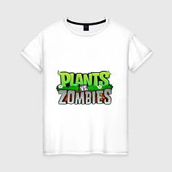 Футболка хлопковая женская Plants vs zombies, цвет: белый