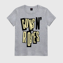 Футболка хлопковая женская Guns n Roses: cream, цвет: меланж