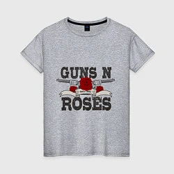 Футболка хлопковая женская Guns n Roses: rock'n'roll, цвет: меланж