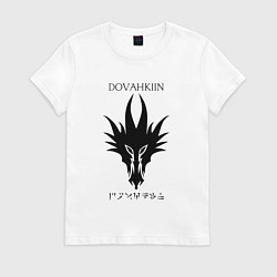 Футболка хлопковая женская DRAGON DOVAHKIIN, цвет: белый