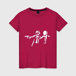 Футболка хлопковая женская Daft Punk, цвет: маджента