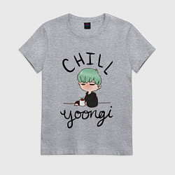 Футболка хлопковая женская Chill Yoongi, цвет: меланж