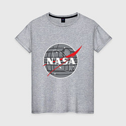 Футболка хлопковая женская NASA: Death Star, цвет: меланж