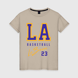 Футболка хлопковая женская Lebron 23: Los Angeles, цвет: миндальный