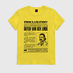 Футболка хлопковая женская RDR II: Proclamation, цвет: желтый