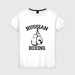 Футболка хлопковая женская Russian Boxing, цвет: белый