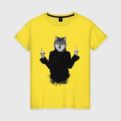 Женская футболка Fuck wolf