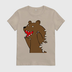Женская футболка Медведь цензурный