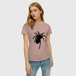 Футболка хлопковая женская Черный паук, цвет: пыльно-розовый — фото 2