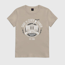 Футболка хлопковая женская Back to the future 5, цвет: миндальный