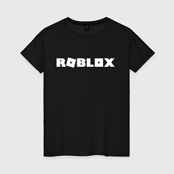 Футболка хлопковая женская Roblox Logo, цвет: черный