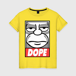 Футболка хлопковая женская Homer dope, цвет: желтый