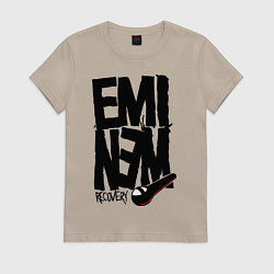 Футболка хлопковая женская Eminem recovery, цвет: миндальный
