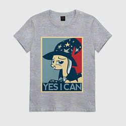 Футболка хлопковая женская MLP: Yes I Can, цвет: меланж