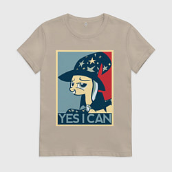 Футболка хлопковая женская MLP: Yes I Can, цвет: миндальный