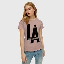 Футболка хлопковая женская Los Angeles Star, цвет: пыльно-розовый — фото 2