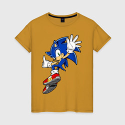 Футболка хлопковая женская Sonic, цвет: горчичный