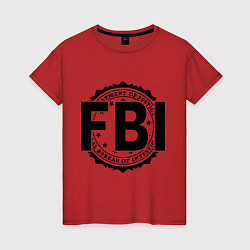 Футболка хлопковая женская FBI Agency, цвет: красный