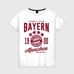 Футболка хлопковая женская Bayern Munchen 1900, цвет: белый