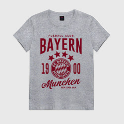 Футболка хлопковая женская Bayern Munchen 1900, цвет: меланж