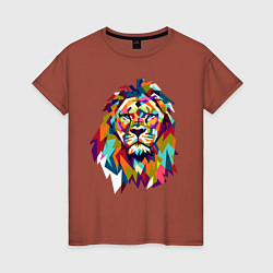 Футболка хлопковая женская Lion Art, цвет: кирпичный