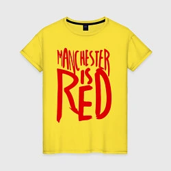 Футболка хлопковая женская Manchester is Red, цвет: желтый