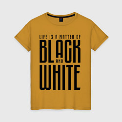 Футболка хлопковая женская Juventus: Black & White, цвет: горчичный