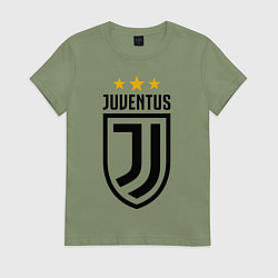 Футболка хлопковая женская Ювентус, цвет: авокадо