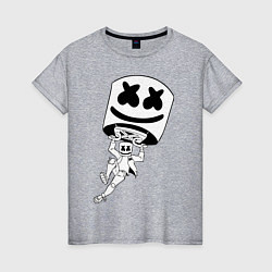 Футболка хлопковая женская Marshmello King, цвет: меланж