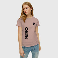 Футболка хлопковая женская METRO M, цвет: пыльно-розовый — фото 2